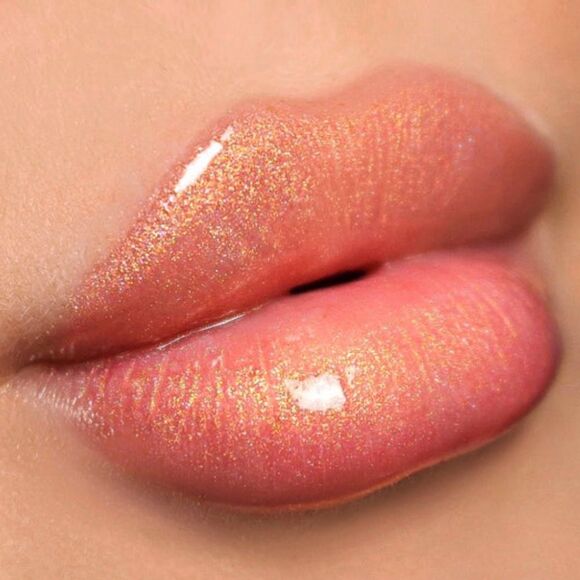 Too Faced Lip Injection Plumping Gloss- Secret Sauce peach w/gold & pink sparkle - Picture 4 of 10
